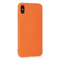 BUĞZ İphone X Kılıf Nano İçi Kadife Silikon - Turuncu