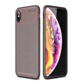 BUĞZ İphone Xs Max Kılıf Auto Focus Karbon Kapak - Kahverengi