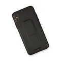 BUĞZ İphone Xs Max Kılıf Coco Deri Standlı Kapak - Siyah