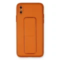 BUĞZ İphone Xs Max Kılıf Coco Deri Standlı Kapak - Turuncu