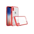 BUĞZ İphone Xs Max Kılıf Miami Şeffaf Silikon - Kırmızı