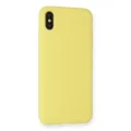 BUĞZ İphone Xs Max Kılıf Nano İçi Kadife Silikon - Mat Sarı