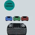 BUĞZ Işıklı Kablosuz Mini Klavye – 2.4 GHz, Dokunmatik Mouse Özellikli - BUĞZ