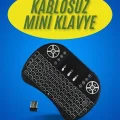  Işıklı Kablosuz Mini Klavye ve Dokunmatik Mouse Seti Türkçe Kablosuz