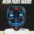  Işıklı Led Maske Parti Eğlence Maskesi Hallowen Neon Maske