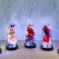 BUĞZ Işıklı Müzikli Cam Fanus İçinde Romantik Gül  Alk5004