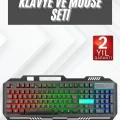 BUĞZ Işıklı Oyuncu Q Klavye Mouse Seti Siyah Gaming Oyuncu Klavye