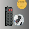 BUĞZ Isıya Dayanıklı Termal Akım Korumalı 8li Priz ve 3 USB Girişli Uzatma Kablosu - Lisinya