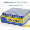 BUĞZ İtalyano AA 1.5V Kalem Pil 60 Adet Super Heavy Duty 15 Paket