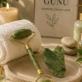 BUĞZ Jade Stone Yüz Bakım Seti Gua Sha ve Roller Masaj Taşı