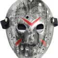 BUĞZ Jason Maskesi Hannibal Maskesi Metal Gümüş Renk 20x25 Cm