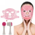 BUĞZ Jel Buz Paketi Yüz Maskesi Baş Ağrısı Yastık Kozmetik Maske + Çift Taraflı Cilt Fırçası