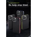 BUĞZ Joko İphone 15 Pro Max Kılıf Aramid 600d Kevlar Karbon Fiber Magsafe Kapak - Sarı