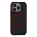 BUĞZ Joko İphone 15 Pro Max Rocky Magsafe Kapak - Siyah-kırmızı
