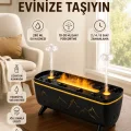 BUĞZ Jöle Yağmur Efektli Hava Nemlendirici 280 ML Aromaterapi Difüzörü Alev Efektli