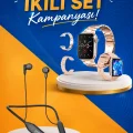 BUĞZ Kablolu Bluetooth Kulaklık ve Kadınlara Özel Bileklik Hediyeli Yeni Nesil Akıllı Saat 3 Kordonlu