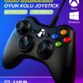 BUĞZ Kablolu joystick siyah Xbox 360 uyumlu hızlı şarj destekli bluetoothsuz garantisiz