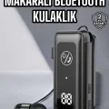  Kablolu Makaralı Bluetooth Kulaklık Uzun Pil Ömrü Dijital Göstergeli