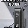 Kablolu Makaralı Bluetooth Kulaklık Uzun Pil Ömrü Dijital Göstergeli