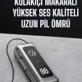  Kablolu Makaralı Bluetooth Kulaklık Uzun Pil Ömrü Dijital Göstergeli