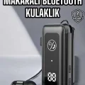 BUĞZ Kablolu Makaralı Bluetooth Kulaklık Uzun Pil Ömrü Dijital Göstergeli - BUĞZ