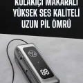 BUĞZ Kablolu Makaralı Bluetooth Kulaklık Uzun Pil Ömrü Dijital Göstergeli - BUĞZ