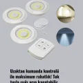 BUĞZ Kablosuz 3 Lü Spot Led Lamba Seti Uzaktan Kumandalı Enerji Tasarruflu Aydınlatma