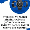 BUĞZ Kablosuz Bluetooth Bağlantılı Kulaklık ve Dokunmatik Ekran Akıllı Saat Arama Cevaplama