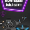 BUĞZ Kablosuz Bluetooth Bağlantılı Kulaklık ve Dokunmatik Ekran Akıllı Saat Arama Cevaplama - BUĞZ