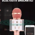  Kablosuz Bluetooth Karaoke Mikrofon USB ve AUX Girişli, Yüksek Ses Kalitesi