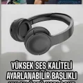 BUĞZ Kablosuz Bluetooth Kulaklık ANC/ENC Destekli Kulak Üstü Yüksek Ses Kaliteli - BUĞZ
