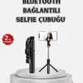 BUĞZ Kablosuz Bluetooth Selfie Çubuğu – 360° Dönebilir Başlık, Taşınabilir ve Şık Tasarım
