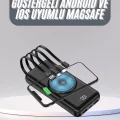 BUĞZ Kablosuz Çoklu Şarj Girişli 10.000 Mah Kablolu Powerbank Taşınabilir