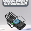BUĞZ Kablosuz Çoklu Şarj Girişli 10.000 Mah Kablolu Powerbank Taşınabilir