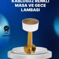 BUĞZ Kablosuz Dokunmatik Masa Lambası – Şık Modern Metal Gövde, USB Şarjlı