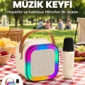 BUĞZ Kablosuz Karaoke Mikrofon Hoparlör Seti Güçlü Ses Çıkışı Yeni Nesil