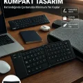 BUĞZ Kablosuz Katlanabilir Bluetooth Klavye Telefon Tablet Bilgisayar Uyumlu