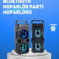 BUĞZ Kablosuz LED Işıklı Bluetooth Hoparlör – FM Radyolu, Mikrofon Girişli