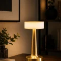 BUĞZ Kablosuz Mantar Masa Lambası Gold Kare Tasarım Type C Şarjlı