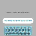 BUĞZ Kablosuz Retro Klavye ve Mouse Seti – 104 Tuşlu, Sessiz Yazım