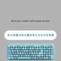 BUĞZ Kablosuz Retro Klavye ve Mouse Seti – 104 Tuşlu, Sessiz Yazım - BUĞZ
