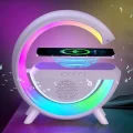 BUĞZ Kablosuz Şarj ve Bluetooth Hoparlör Özellikli LED Masa Lambası - Çoklu Bağlantılı