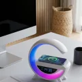 BUĞZ Kablosuz Şarjlı Bluetooth Hoparlör RGB Işık Gece Lambası Dijital Saat