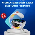 BUĞZ Kablosuz Şarjlı Dijital Saat RGB Işıklı Bluetooth Hoparlör Çok Fonksiyonlu