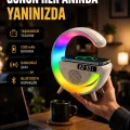 BUĞZ Kablosuz Şarjlı LED Masa Lambası Çalar Saat ve Beyaz Gürültü Özellikli