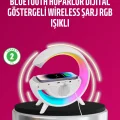  Kablosuz Şarjlı LED Masa Lambası Çalar Saat ve Beyaz Gürültü Özellikli