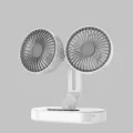 BUĞZ Kablosuz USB Şarjlı 720° Döner Masaüstü Fan – Çift Taraflı Serinlik ve Gece Lambası