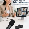 BUĞZ Kablosuz Yaka Mikrofonu USB-C Lightning Uyumlu Tak Çalıştır Telefon Video Ses Kayıt Seti