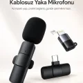BUĞZ Kablosuz Yaka Mikrofonu USB-C ve Lightning Uyumlu Tak Çalıştır Telefon Kayıt Mikrofonu