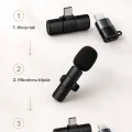 BUĞZ Kablosuz Yaka Mikrofonu USB-C ve Lightning Uyumlu Tak Çalıştır Telefon Kayıt Mikrofonu